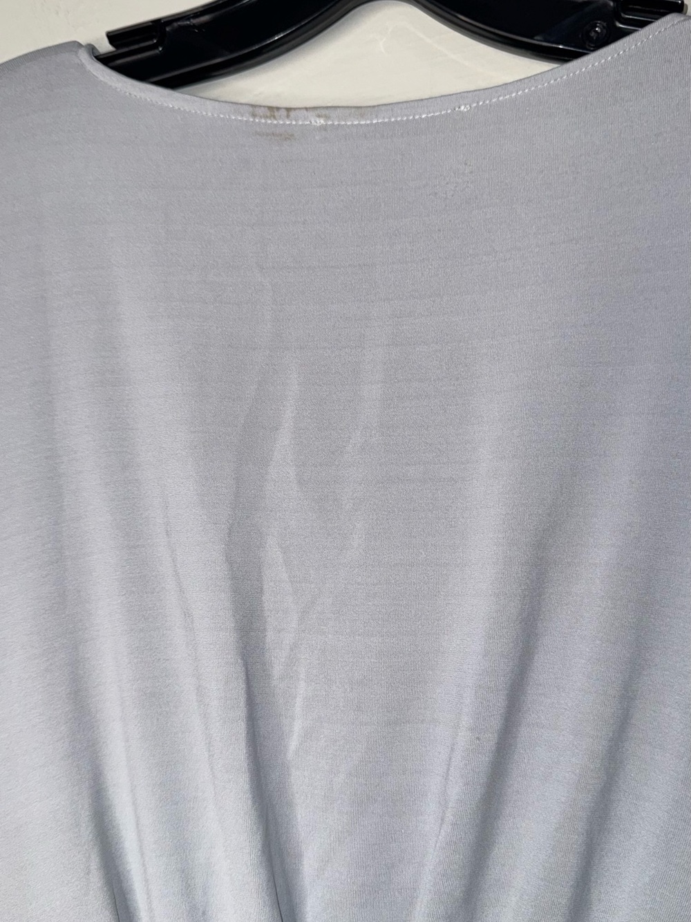 MM Lafleur Light Gray Long Sleeve Tie-Front Tee - Picture 3 of 12